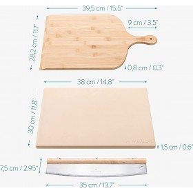 Navaris Πέτρινη Πλάκα Ψησίματος Πίτσας XL Set for Baking 53326.01 Navaris Πέτρινη Πλάκα Ψησίματος Πίτσας XL Set for Baking 53326.01