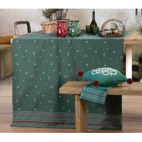 Nef-Nef Χριστουγεννιάτικο Τραπεζομάντηλο Jingle Bells 140x240cm Half Panama Green