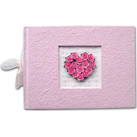Next Deco Άλμπουμ Γάμου 31x23cm Καρδιά Ροζ