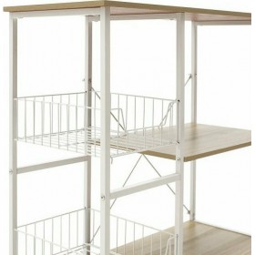 Pakoworld Ραφιέρα Κουζίνας Ξύλινη σε Λευκό Χρώμα 4 Θέσεων 80x34x75cm