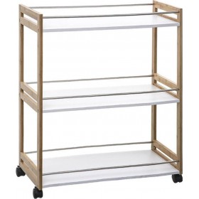 Pakoworld Τρόλει Κουζίνας Ξύλινο σε Καφέ Χρώμα 3 Θέσεων Paden 76x30x81.2cm