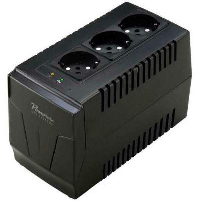Powertech PT-AVR-1500 Compact Σταθεροποιητής Τάσης 1500VA με 3 Πρίζες Ρεύματος