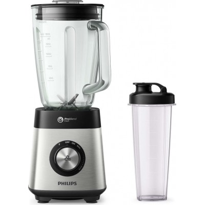 Philips HR3573/90 Μπλέντερ για Smoothies με Γυάλινη Κανάτα 1.5lt 1000Watt Inox