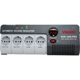 VMARK RVK-1000VA Pro Compact Σταθεροποιητής Τάσης Relay με 4 Πρίζες Ρεύματος VMARK RVK-1000VA Pro Compact Σταθεροποιητής Τάσης Relay με 4 Πρίζες Ρεύματος