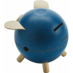 Plan Toys Κουμπαράς Ξύλινος Γουρουνάκι Μπλε Plan Toys Κουμπαράς Ξύλινος Γουρουνάκι Μπλε