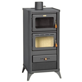Prity FM E Μεταλλική Ξυλόσομπα με Φούρνο 12kW Μαύρη