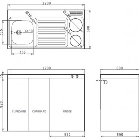 Pyramis MK 325 (120X60) Πολυκουζινάκι με Δεξιά Γούρνα 65x59x82cm Λευκό Pyramis MK 325 (120X60) Πολυκουζινάκι με Δεξιά Γούρνα 65x59x82cm Λευκό