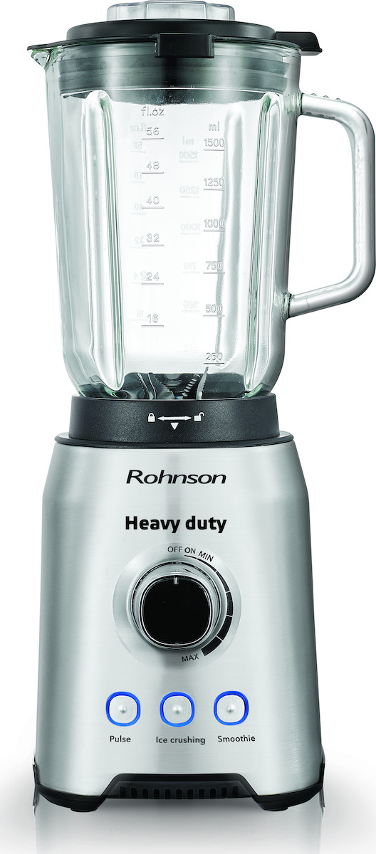 Rohnson R-583 Μπλέντερ για Smoothies με Γυάλινη Κανάτα 1.5lt 1400Watt Inox