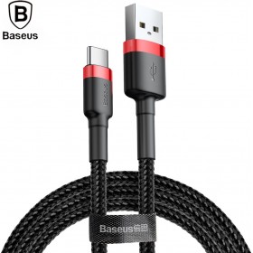 Baseus Cafule Braided USB 2.0 Cable USB-C male - USB-A male Black/Red 3m (CATKLF-U91) Baseus Cafule Braided USB 2.0 Cable USB-C male - USB-A male Black/Red 3m (CATKLF-U91)