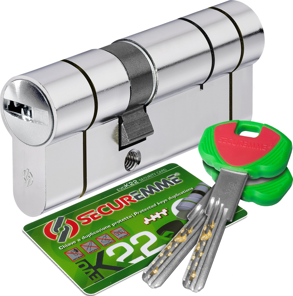 Securemme K22 Κύλινδρος Ασφαλείας με Brake Secure 30-50mm 3220CCS30501X5 Ασημί