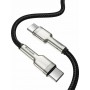 Baseus Cafule Metal Braided USB 2.0 Cable USB-C male - USB-C male Μαύρο 2m (CATJK-D01)