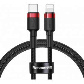 Baseus Cafule Braided USB 2.0 Cable USB-C male - Lightning Κόκκινο 1m (CATLKLF-91) Baseus Cafule Braided USB 2.0 Cable USB-C male - Lightning Κόκκινο 1m (CATLKLF-91)