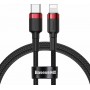 Baseus Cafule Braided USB 2.0 Cable USB-C male - Lightning Κόκκινο 1m (CATLKLF-91)