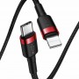 Baseus Cafule Braided USB 2.0 Cable USB-C male - Lightning Κόκκινο 1m (CATLKLF-91)