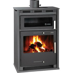 Syrios Lagadia Χαλύβδινη Ξυλόσομπα Αερόθερμη με Φούρνο 16.5kW Μαύρη