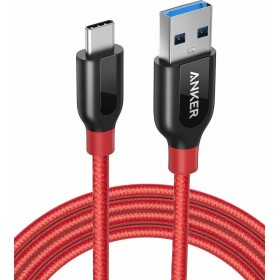 Anker PowerLine+ Braided USB 3.0 Cable USB-C male - USB-A male Κόκκινο 1m (A8168092)