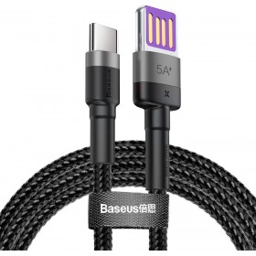 Baseus Cafule Braided USB 2.0 Cable USB-C male - USB-A male Μαύρο 1m (CATKLF-PG1) Baseus Cafule Braided USB 2.0 Cable USB-C male - USB-A male Μαύρο 1m (CATKLF-PG1)