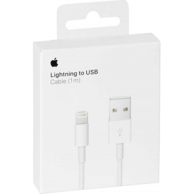 Apple Regular USB to Lightning Cable Λευκό 1m (MQUE2ZM/A)