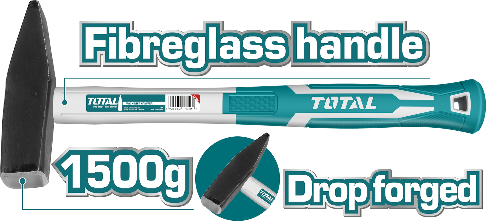 Total THT7115006 Σφυρί Πένας 1.5kg με Πλαστικη Λαβή