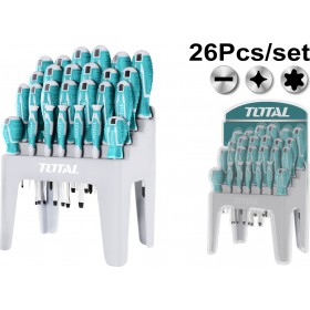 Total Σετ Κατσαβίδια σε Εκθετήριο Πάγκου THT250626 26τμχ
