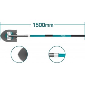 Total Φτυάρι Μεταλλικό με Fiberglass Χειρολαβή THTH12101