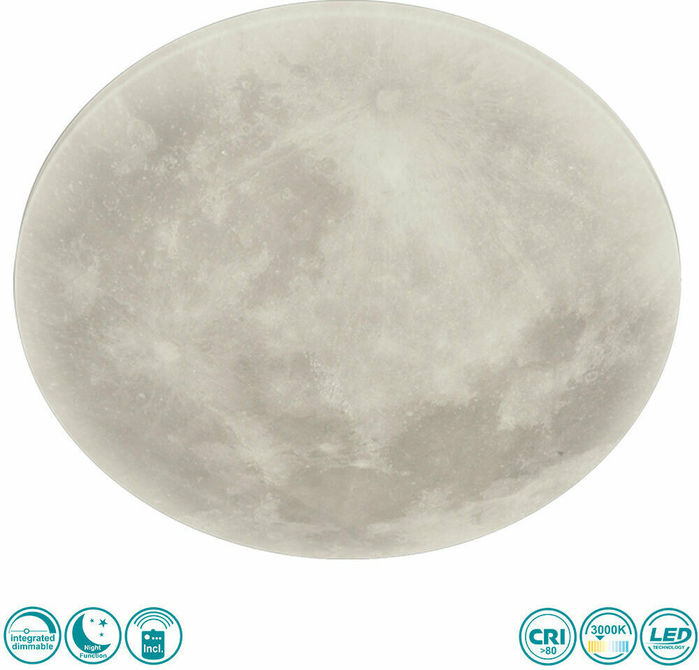 Trio Lighting Lunar Γυάλινη Πλαφονιέρα Οροφής ΛευκήΚωδικός: 627514000 