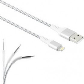 Lamtech Braided USB to Lightning Cable Λευκό 2m (LAM450282)