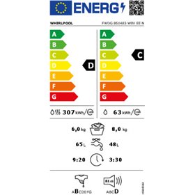 Whirlpool FWDG 861483 WBV EE N Πλυντήριο-Στεγνωτήριο Ρούχων 8kg/6kg Ατμού 1400 Στροφές Whirlpool FWDG 861483 WBV EE N Πλυντήριο-Στεγνωτήριο Ρούχων 8kg/6kg Ατμού 1400 Στροφές