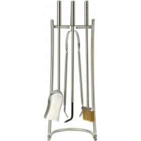 Zogometal 1180-G01 Σετ Εργαλείων Τζακιού με Κρεμανταλά Inox Ασημί Zogometal 1180-G01 Σετ Εργαλείων Τζακιού με Κρεμανταλά Inox Ασημί