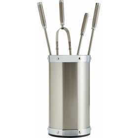 Zogometal 1210-K02 Σετ Εργαλείων Τζακιού με Κουβά Νίκελ Ματ/Χρώμιο Zogometal 1210-K02 Σετ Εργαλείων Τζακιού με Κουβά Νίκελ Ματ/Χρώμιο