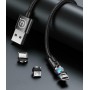 Usams Braided / Magnetic USB 2.0 to micro USB Cable Μαύρο 1m (US-SJ474)