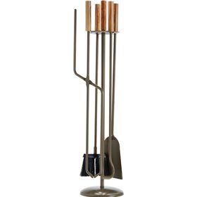 Zogometal 1240-B11 Σετ Εργαλείων Τζακιού με Κρεμανταλά Ξύλο Ελιάς/Καφέ Ελιάς Zogometal 1240-B11 Σετ Εργαλείων Τζακιού με Κρεμανταλά Ξύλο Ελιάς/Καφέ Ελιάς