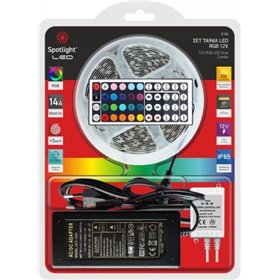 Αδιάβροχη Ταινία LED RGB 5m με Τροφοδοτικό και Τηλεχειριστήριο SMD5050 12V Spot LightΚωδικός: 5197  Αδιάβροχη Ταινία LED RGB 5m με Τροφοδοτικό και Τηλεχειριστήριο SMD5050 12V Spot LightΚωδικός: 5197