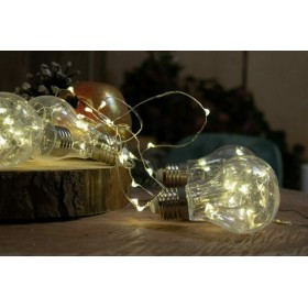 Γιρλάντα 10 λάμπες σε θερμό χρώμα με διάφανο καλώδιο - 100Led