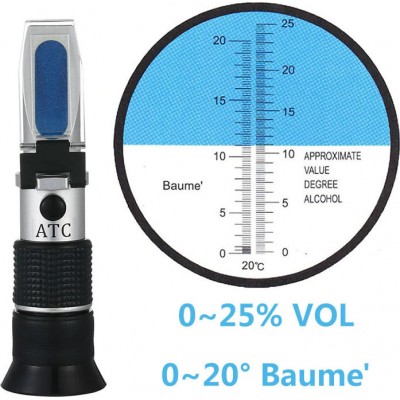 Διαθλασίμετρο 0-20% Baume &amp 0-25%vol 2142