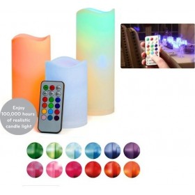 Διακοσμητικό Φωτιστικό LED Κερί με Άρωμα Βανίλιας 3τμχ με Τηλεχειριστήριο Πολύχρωμο Διακοσμητικό Φωτιστικό LED Κερί με Άρωμα Βανίλιας 3τμχ με Τηλεχειριστήριο Πολύχρωμο
