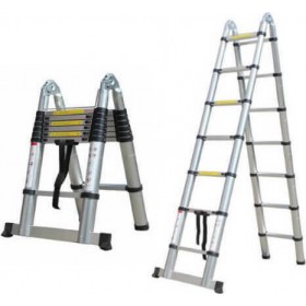 Διπλή Τηλεσκοπική Σκάλα Αλουμινίου 16 Σκαλιών 5m 00934 Διπλή Τηλεσκοπική Σκάλα Αλουμινίου 16 Σκαλιών 5m 00934