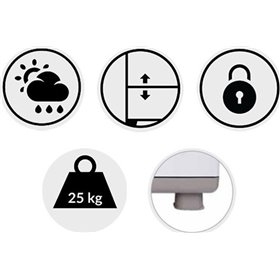 Δίφυλλη Ντουλάπα Άρια Πλαστική Γκρι/Ανθρακί 73x44x179cm