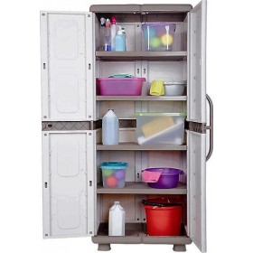 Δίφυλλη Ντουλάπα Ηλέκτρα Πλαστική Γκρί-Ανθρακί 73x44x179cm