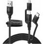 Spigen C10i3 Braided USB to Lightning / Type-C / micro USB Cable Μαύρο 1.5m (000CB22774)