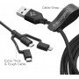 Spigen C10i3 Braided USB to Lightning / Type-C / micro USB Cable Μαύρο 1.5m (000CB22774)