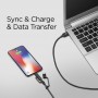 Spigen C10i3 Braided USB to Lightning / Type-C / micro USB Cable Μαύρο 1.5m (000CB22774)