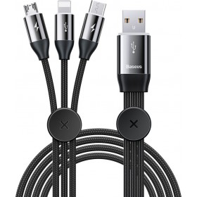 Baseus Braided USB to Lightning / Type-C / micro USB Cable Μαύρο 1m (CAMLT-FX01) Baseus Braided USB to Lightning / Type-C / micro USB Cable Μαύρο 1m (CAMLT-FX01)