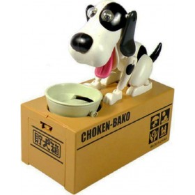 Κουμπαράς Πλαστικός Πεινασμένο Σκυλάκι Άσπρο-Μαύρο Κουμπαράς Πλαστικός Πεινασμένο Σκυλάκι Άσπρο-Μαύρο