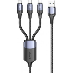 Usams Braided USB to Lightning / Type-C / micro USB Cable Μαύρο 1.2m (SJ510USB01)