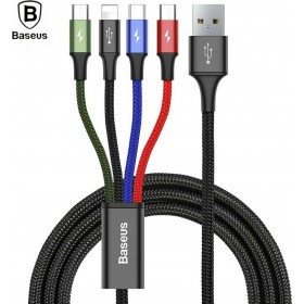 Baseus Braided USB to Lightning / Type-C / 2x micro USB Cable Μαύρο 1.2m (CA1T4-C01) Baseus Braided USB to Lightning / Type-C / 2x micro USB Cable Μαύρο 1.2m (CA1T4-C01)