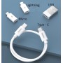 Remax Regular Τype C to USB-A/Lightning / Type-C / micro USB Cable Λευκό 0.29m (RC-190 FY)