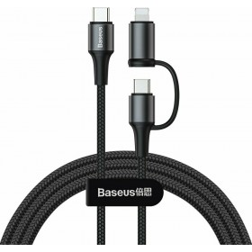 Baseus Braided USB Type C to Lightning / Type-C Cable Μαύρο 1m (CATLYW-01) Baseus Braided USB Type C to Lightning / Type-C Cable Μαύρο 1m (CATLYW-01)