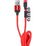 AMiO Magnetic USB to Lightning / Type-C / micro USB Cable Κόκκινο 1m (02522/AM)