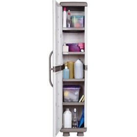 Μονόφυλλη Ντουλάπα Ίριδα Πλαστική Γκρι/Ανθρακί 44x36x179cm